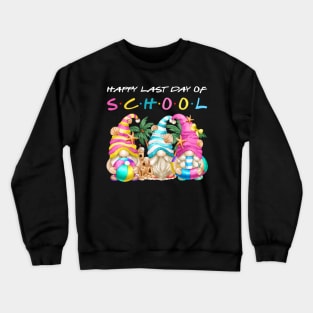 Happy last day of School 2024 Teacher Student Graduation Gnomes Kids Crewneck Sweatshirt